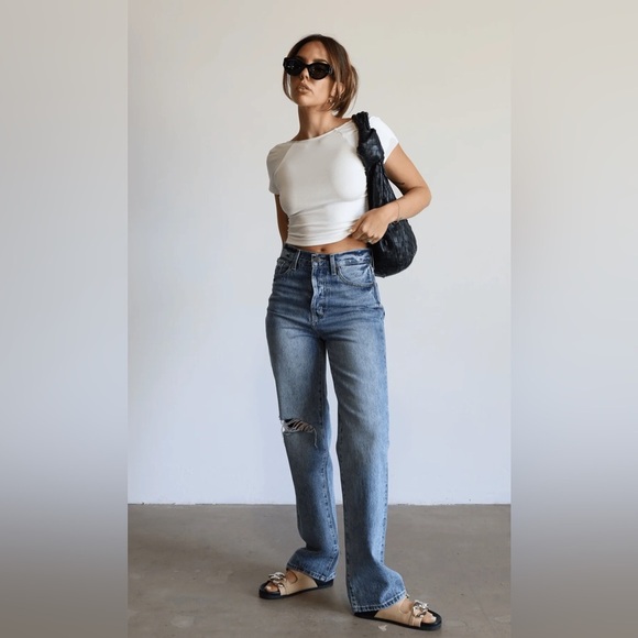 Pistola Cassie Super High Rise Straight Jeans in Play Day - Distressed 25 - Picture 3 of 16